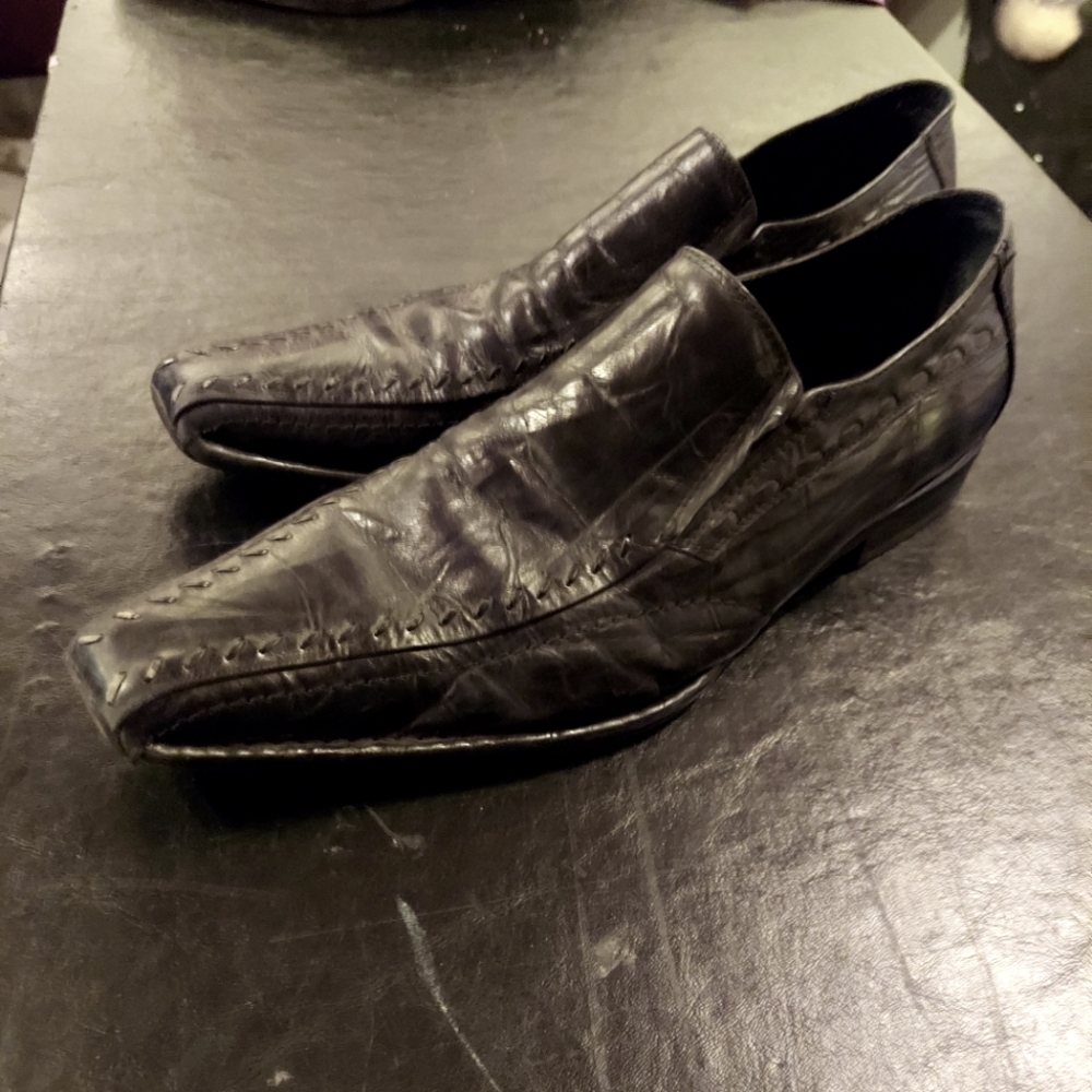 Kenneth Cole Reaction men's black leather dress shoes size 10.5